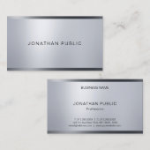 クリエイティブシルバールックライトプロフェッショナル モダン 名刺 (正面/裏面)