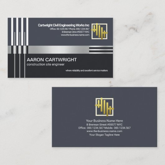クリエイティブシルバー建築再バー線技師 名刺 (正面/裏面)