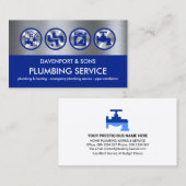 クリエイティブシルバー給排水衛生設備配管ツール画層 名刺 (正面/裏面)