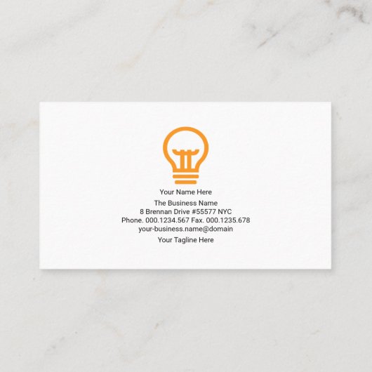 クリエイティブシンプルオレンジ電気看板 名刺 (裏面)