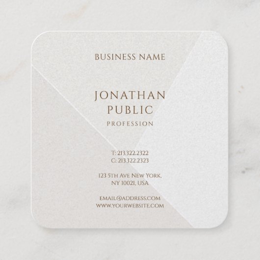 クリエイティブシンプルテンプレートミニマルモダンデザイン スクエア名刺 (裏面)