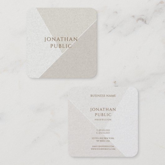 クリエイティブシンプルテンプレートミニマルモダンデザイン スクエア名刺 (正面/裏面)