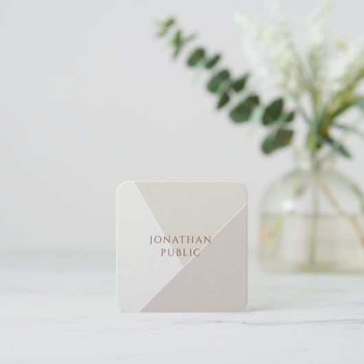 クリエイティブシンプルテンプレートミニマルモダンデザイン スクエア名刺 (スタンド正面)