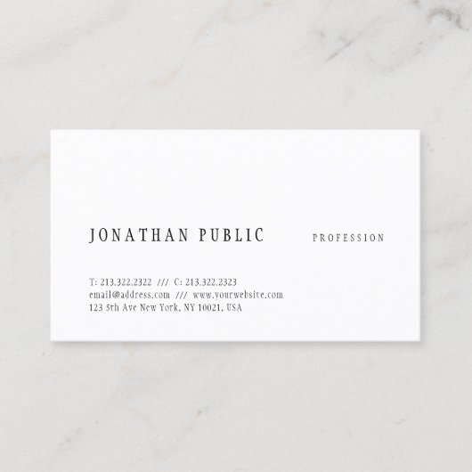 クリエイティブシンプルデザインエレガントテンプレートモダン 名刺 (正面)