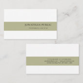 クリエイティブシンプルデザイングリーンホワイトプレーントレンディー 名刺 (正面/裏面)