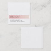 クリエイティブシンプルデザイントレンディーピンクホワイトラグジュアリー スクエア名刺 (正面/裏面)