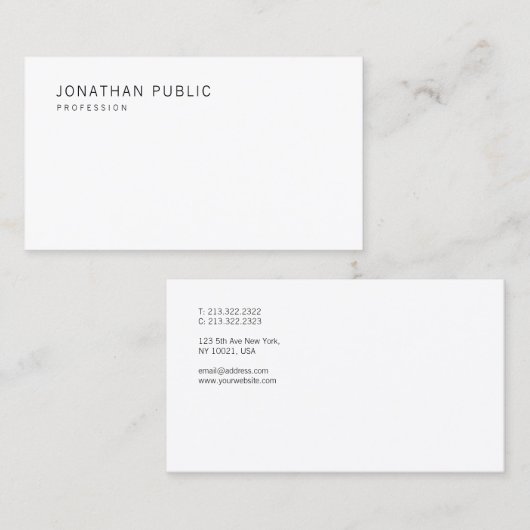 クリエイティブシンプルデザインホワイトテンプレートモダン 名刺 (正面/裏面)