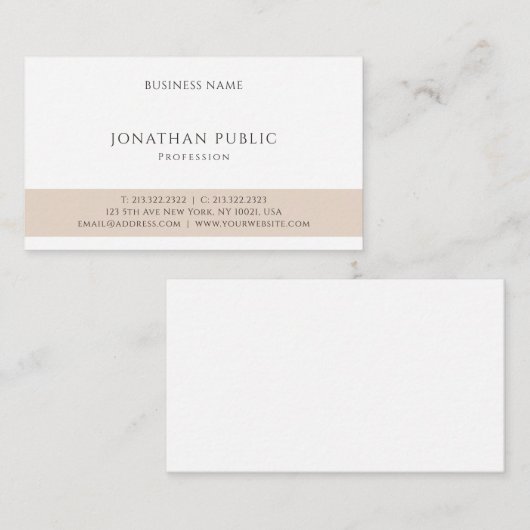 クリエイティブシンプルデザインモダンプロフェッショナルプレーン 名刺 (正面/裏面)