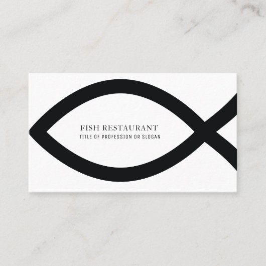クリエイティブシンプルフィッシュレストランプロフェッショナル 名刺 (正面)