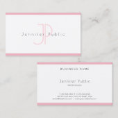 クリエイティブシンプルミニマモダンリストピンクホワイトプレーン 名刺 (正面/裏面)