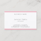 クリエイティブシンプルミニマモダンリストピンクホワイトプレーン 名刺 (裏面)
