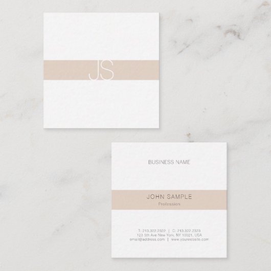 クリエイティブシンプルモダンモノグラムのプロフェッショナル スクエア名刺 (正面/裏面)