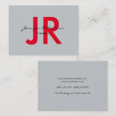 クリエイティブシンプルレッドグレイユニークプレーン 名刺 (正面/裏面)