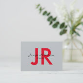 クリエイティブシンプルレッドグレイユニークプレーン 名刺 (スタンド正面)