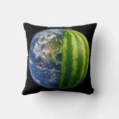 クリエイティブスイカ惑星宇宙に浮いている。 クッション (裏面)