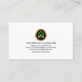 クリエイティブスタイリッシュグリーンリーフ金ゴールドレーキロ気にーン 名刺 (裏面)