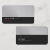 クリエイティブスタイリッシュシルバーダークグレープロフェッショナル 名刺 (正面/裏面)