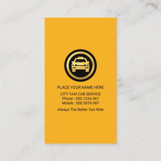 クリエイティブスタイリッシュタクシーブロック 名刺 (裏面)