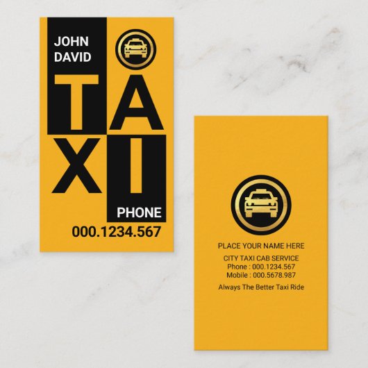 クリエイティブスタイリッシュタクシーブロック 名刺 (正面/裏面)