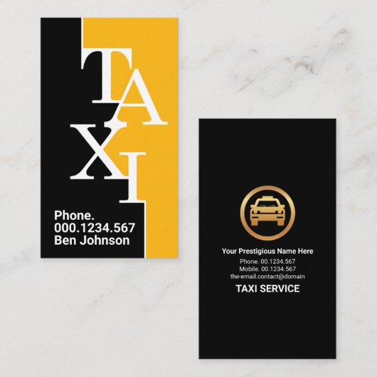 クリエイティブスタイリッシュタクシー看板指定運転者 名刺 (正面/裏面)