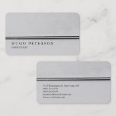 クリエイティブスタイリッシュプレインシルバーグレープロフェッショナル 名刺 (正面/裏面)