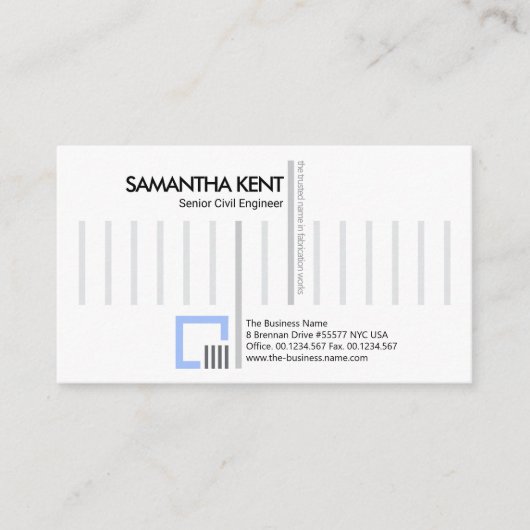 クリエイティブスタイリッシュ建築鉄筋エンジニアリング 名刺 (正面)