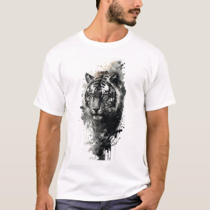 クリエイティブスタイリッシュ水彩虎の頭Tシャツ Tシャツ