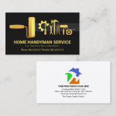 クリエイティブスタイリッシュ金ゴールドハンドイマンツールリノベーション 名刺 (正面/裏面)