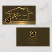 クリエイティブスタイリッシュ金ゴールド建物フレーム建築 名刺 (正面/裏面)