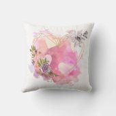 クリエイティブストライプのハート（水色スプラッシュ付き） クッション (裏面)