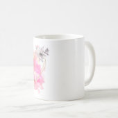 クリエイティブストライプのハート(水色スプラッシュ付き) コーヒーマグカップ (正面右)