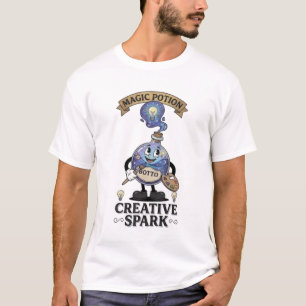 クリエイティブスパーク マジックポーション レトロアーティストマスコット Tシャツ