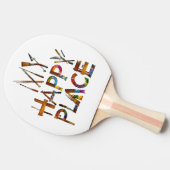 「クリエイティブスピン – マイハッピープレイスアーティストパドル」 卓球ラケット (横)