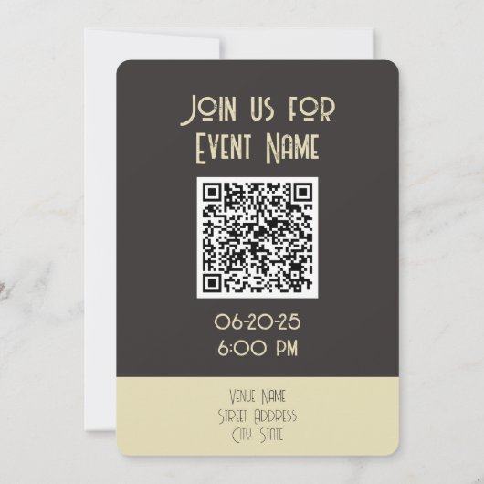 クリエイティブタイガー日付の保存招待状QRコードカード セーブザデート (裏面)