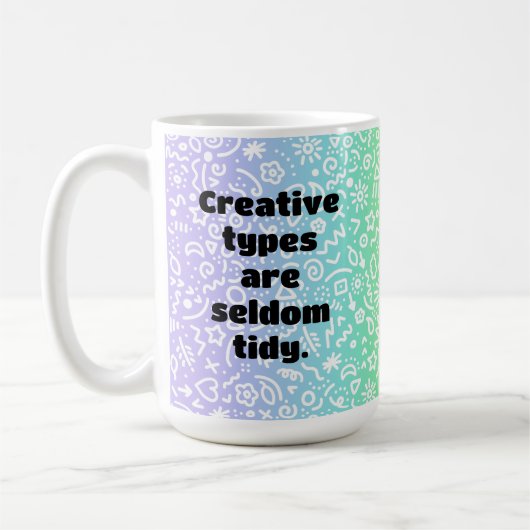 クリエイティブタイプおもしろいレインボードードルマグ コーヒーマグカップ (左)