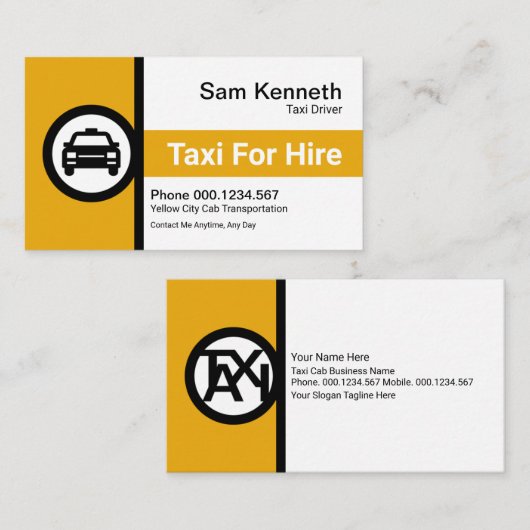 クリエイティブタクシー看板スタンドタクシー運転手 名刺 (正面/裏面)