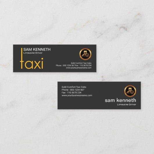 クリエイティブタスタイリッシュクシー看板タクシー運転手 スキニー名刺 (正面/裏面)