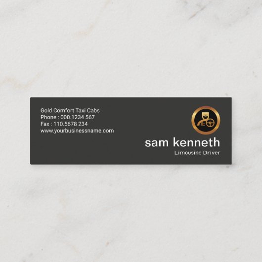 クリエイティブタスタイリッシュクシー看板タクシー運転手 スキニー名刺 (裏面)