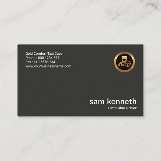 クリエイティブタスタイリッシュクシー看板タクシー運転手 名刺 (裏面)