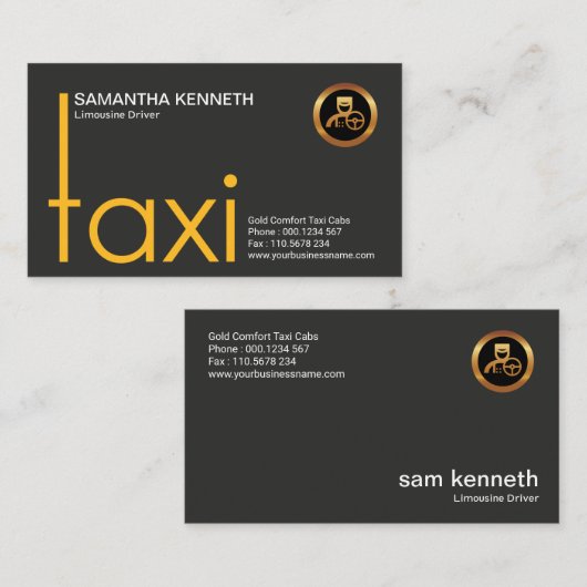 クリエイティブタスタイリッシュクシー看板タクシー運転手 名刺 (正面/裏面)
