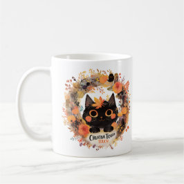 クリエイティブタッチ - 秋のリースの猫 コーヒーマグカップ