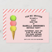 クリエイティブテニスバースデーパーティー 招待状 (正面/裏面)