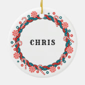 クリエイティブテニスホリデーギフト セラミックオーナメント (裏面)