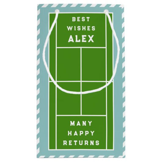 クリエイティブテニス誕生日 スモールペーパーバッグ (裏面)