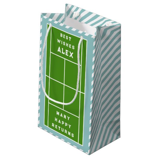 クリエイティブテニス誕生日 スモールペーパーバッグ (裏面アングル)