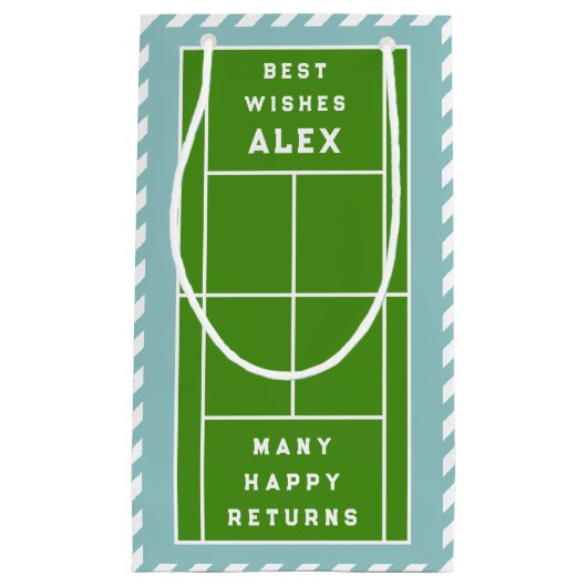 クリエイティブテニス誕生日 スモールペーパーバッグ (正面)