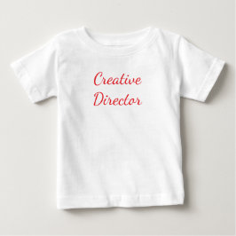 「クリエイティブディレクター」楽しいプレイフルアーティストのタイポグラフィ ベビーTシャツ
