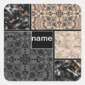 クリエイティブデザインのためのあなたの写真文字装飾sn スクエアシール (正面)