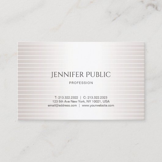 クリエイティブデザインモダンプレーンフェイクシルバーエレガント 名刺 (正面)