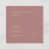 クリエイティブデザイン金ゴールドモノグラムテンプレートラッモダンクス スクエア名刺 (裏面)